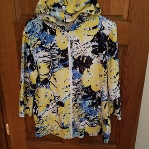 Floral Zip-Up Lightweight Sweatshirt